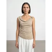 Dilvin Mouwloos Cowl Neck Shell Top