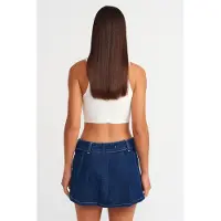 Dilvin Gesmokt Katoenen Denim Minirok
