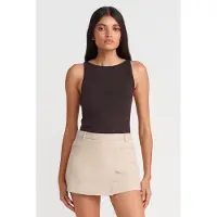 Dilvin Geribbelde Halter Slim-Fit Blouse