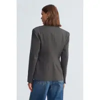 Dilvin Aangesneden Crepe Blazer Met Sjaalkraag