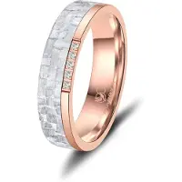 MARRYA Ring 'CA-21 Eheringe aus Carbon' rose-goud