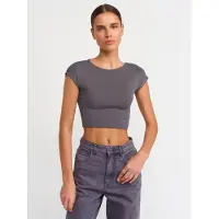 Dilvin Slim Fit Crop Jersey Blouse