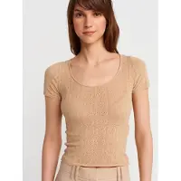 Dilvin Slim Fit Geribbelde Textuur Blouse