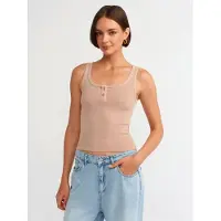 Dilvin Mouwloze Slim-fit Jersey Blouse