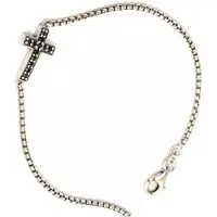 Bibei Dames Venetiaanse Kruzifixe Armband 'Zwarte Ziel' in 925 Sterling Zilver BIPU002