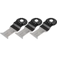 Wolfcraft - 3 Starlock invalzaagbladen voor hout met spijkers - Multitool zaagbladen 34 mm - Invalzaagblad BiM - 42 mm snijdiepte - 4252100