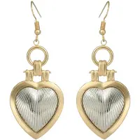 Emilie collection - oorbellen - hartjes - hanger - zilverkleurig goudkleurig