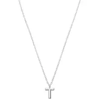 Lucardi Dames Zilveren ketting met hanger letter voor dames - Ketting - 925 Zilver - Zilverkleurig - 45 cm