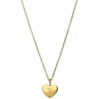 Lucardi Dames Stainless steel ketting met hanger hart voor dames - Ketting - Staal - Goudkleurig - 45 cm