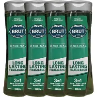 BRUT Shower Gel 600ml - 3in1 - Haar - Lichaam - Gezicht - 4 x 600ml