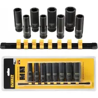 DeWalt Set Diepsokkelsleutels Voor Schoksleutel, 1/2", 8 Stuks - Dwmt86090-0