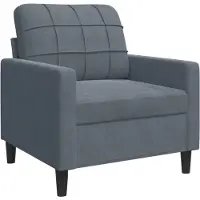 vidaXL - Fauteuil - 60 - cm - fluweel - donkergrijs