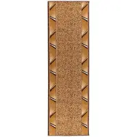 vidaXL - Lopers - Tapijt - FLORNES - Geweven - Okergoud - Zigzag - 80 - x - 450 - cm - PP