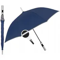 Perletti Automatische Grote Paraplu met Reflecterende Rand - Blauw