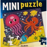 Wins-holland Mini Puzzel Oceaan Zeedieren 24 Stukjes 15x18 cm