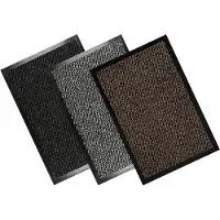 Nestor Merkloze Deurmat 60x90 cm - Rubber en Textiel - Antraciet/Bruin