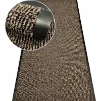 Nestor Bruine deurmat op maat - 120 cm breed, antislip, absorberend