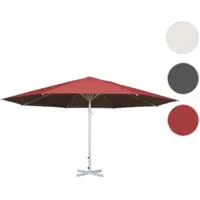 Mendler Sonnenschirm Meran II, marktscherm voor de horeca, diameter 5 meter, polyester/aluminium, witte mast, 28 kg, kleur rood, zonder voet
