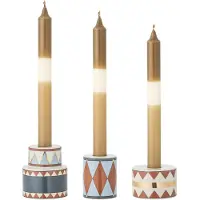 Bloomingville Kandelaar aardewerk blauw Bitja - set van 3