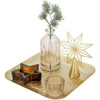 Bloomingville Sanga dienblad met decoratieobjecten, 6-delig Goud