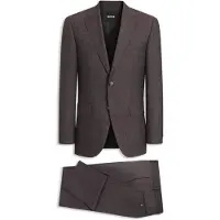 BOSS Tweedelig regular-fit pak van scheerwol