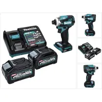 Makita TD 001 GM2 accu-slagmoersleutel 40 V 220 Nm 1/4" XGT Brushless + 2x accu 4,0 Ah + oplader