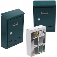 VOREL Serie - Groene Brievenbus - Staal - 285 x 200 x 60 mm - Weerbestendig