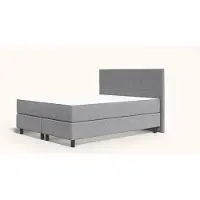 Emma BSB Original - 160x200 - Lichtgrijs - Effen hoofdeinde - Houten poten - Met matrashoes