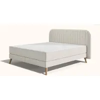 Emma Elite Boxspringbed Comfort V2 – Beige – 180x200 cm – Hoofdbord Kussen – Metalen poten |200x200