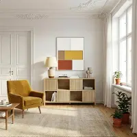 En.casa Sideboard Lukkodso 77x145x30 cm eikenkleurig middellicht []