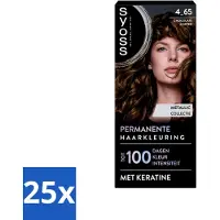 Syoss 25 x - Permanent Coloration 4-65 - Haarverf - Permanente Haarkleuring - Chocolate Copper - Grijsdekking - Voordeelverpakking - 25 stuks