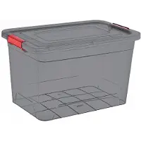 Praktyczna Opbergbox Praktyczna Space 15L - 42x28x18cm, Antraciet met Rode Deksel