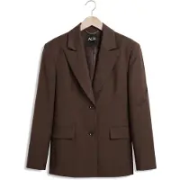 Alix The Label Dames Blazers Ladies Woven Fitted Blazer - Bruin - Maat M
