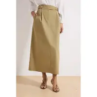 Trendyol Modest Dames Kaki Effen Maxi A-lijn Modest Rokken