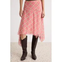 Trendyol TRENDYOLMİLLA Dames Meerkleurig Geruit Midi Asymmetrisch Rokken