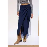 Trendyol TRENDYOLMİLLA Dames Donkerblauw Effen Midi Sarong Rokken