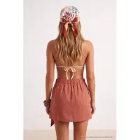Trendyol TRENDYOLMİLLA Dames Bruin Effen Extra Kort / Super Mini Overslag Rokken