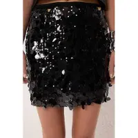 Trendyol TRENDYOLMİLLA Dames Zwart Effen Extra Kort / Super Mini Bodycon Kokerrok- rok Rokken