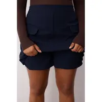 Trendyol Dames Donkerblauw Effen Kort / Mini Kokerrok- rok Grote maten Rokken