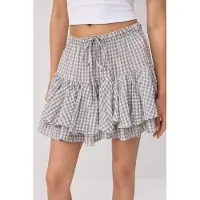 Trendyol TRENDYOLMİLLA Dames Zwart Geruit Kort / Mini Skater Rokken