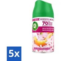 Air Wick 5 x - Luchtverfrisser Navulling - Zalige Zomer - Automatische Spray - 250 ml - Voordeelverpakking - 5 stuks