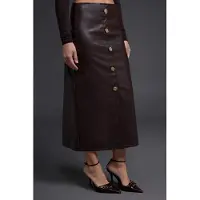 Trendyol TRENDYOLMİLLA Dames Bruin Effen Midi Kokerrok- rok Rokken