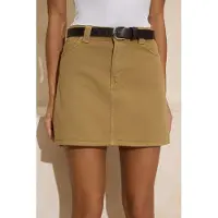 Trendyol TRENDYOLMİLLA Dames Bruin Effen Kort / Mini Kokerrok- rok Rokken