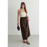 Trendyol TRENDYOLMİLLA Dames Bruin Effen Maxi A-lijn A-lijn Rokken