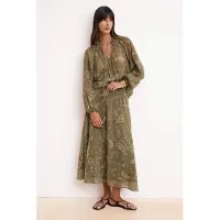 Trendyol TRENDYOLMİLLA Dames Kaki Paisley Maxi Skater Rokken
