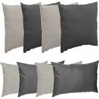 Hespéride Bank/sier/tuin kussens - binnen/buiten - 8x stuks - grijs en taupe - in 2 formaten