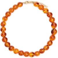 Manfield - Dames - Lichtbruine parelketting - Maat 1