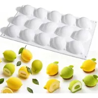 Famanu – Siliconen citroen mal, 15 holtes, voor chocolade, muffins en bonbons
