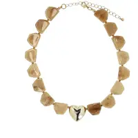 Manfield - Dames - Beige bedelketting - Maat 1