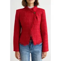 Trendyol TRENDYOLMİLLA Dames Rood Effen Lang Regular fit Blazers